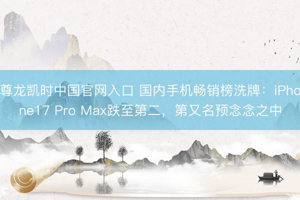 尊龙凯时中国官网入口 国内手机畅销榜洗牌:iPhone17 Pro Max跌至第二,第又名预念念之中