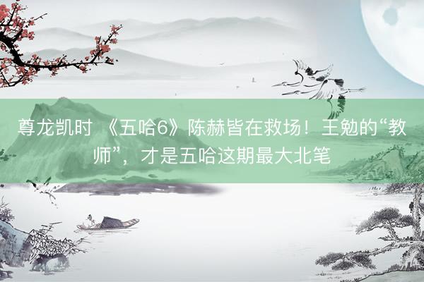 尊龙凯时 《五哈6》陈赫皆在救场！王勉的“教师”，才是五哈这期最大北笔