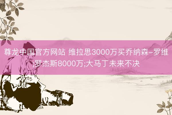 尊龙中国官方网站 维拉思3000万买乔纳森-罗维;罗杰斯8000万;大马丁未来不决