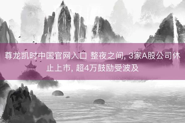 尊龙凯时中国官网入口 整夜之间， 3家A股公司休止上市， 超4万鼓励受波及