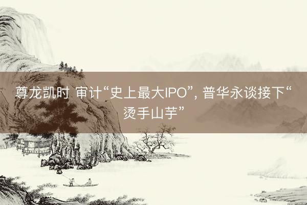 尊龙凯时 审计“史上最大IPO”， 普华永谈接下“烫手山芋”