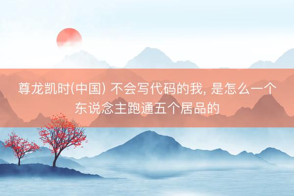 尊龙凯时(中国) 不会写代码的我， 是怎么一个东说念主跑通五个居品的