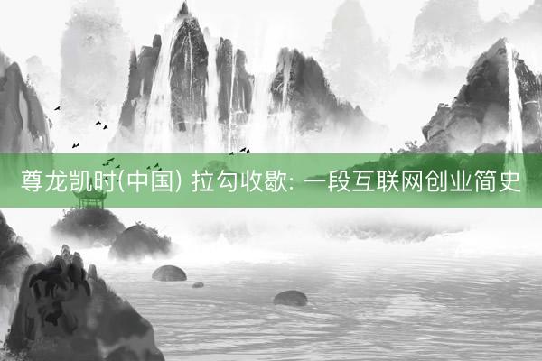 尊龙凯时(中国) 拉勾收歇: 一段互联网创业简史