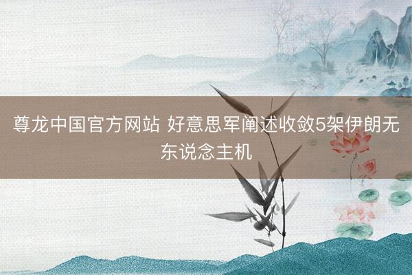 尊龙中国官方网站 好意思军阐述收敛5架伊朗无东说念主机