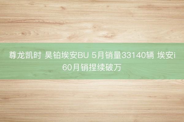 尊龙凯时 昊铂埃安BU 5月销量33140辆 埃安i60月销捏续破万
