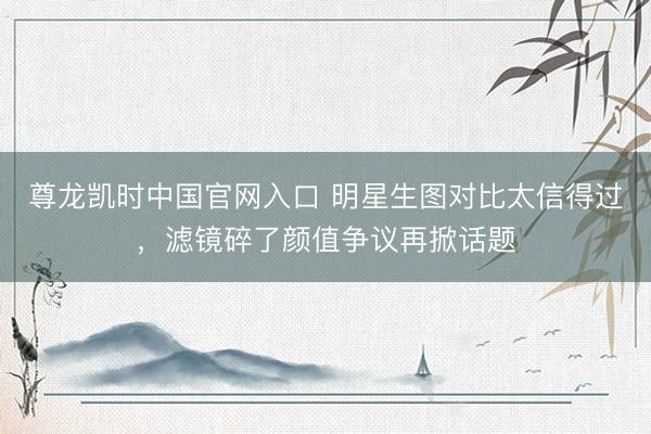 尊龙凯时中国官网入口 明星生图对比太信得过，滤镜碎了颜值争议再掀话题