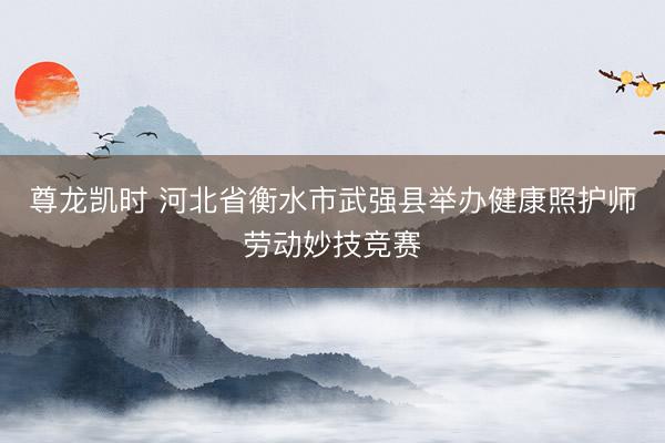 尊龙凯时 河北省衡水市武强县举办健康照护师劳动妙技竞赛