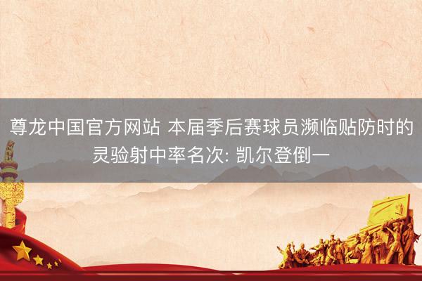尊龙中国官方网站 本届季后赛球员濒临贴防时的灵验射中率名次: 凯尔登倒一