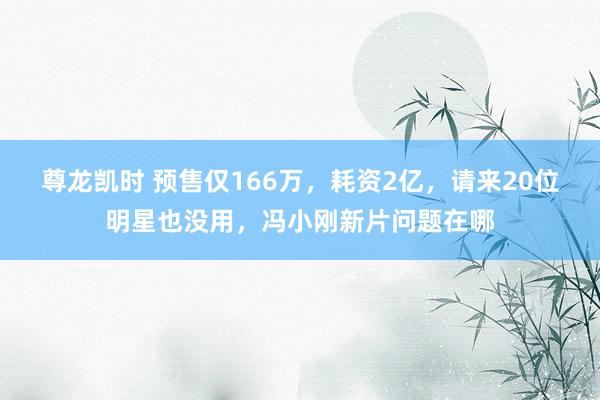 尊龙凯时 预售仅166万，耗资2亿，请来20位明星也没用，冯小刚新片问题在哪