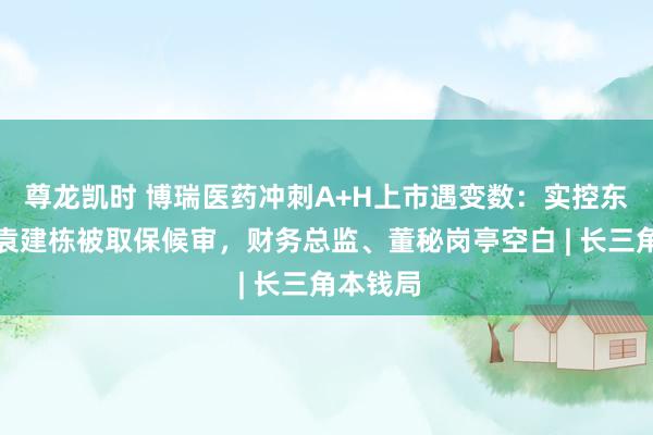 尊龙凯时 博瑞医药冲刺A+H上市遇变数：实控东说念主袁建栋被取保候审，财务总监、董秘岗亭空白 | 长三角本钱局