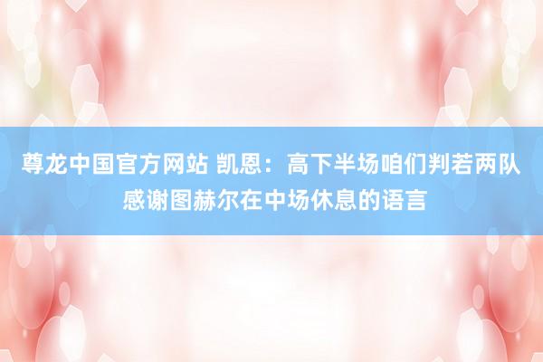 尊龙中国官方网站 凯恩:高下半场咱们判若两队 感谢图赫尔在中场休息的语言